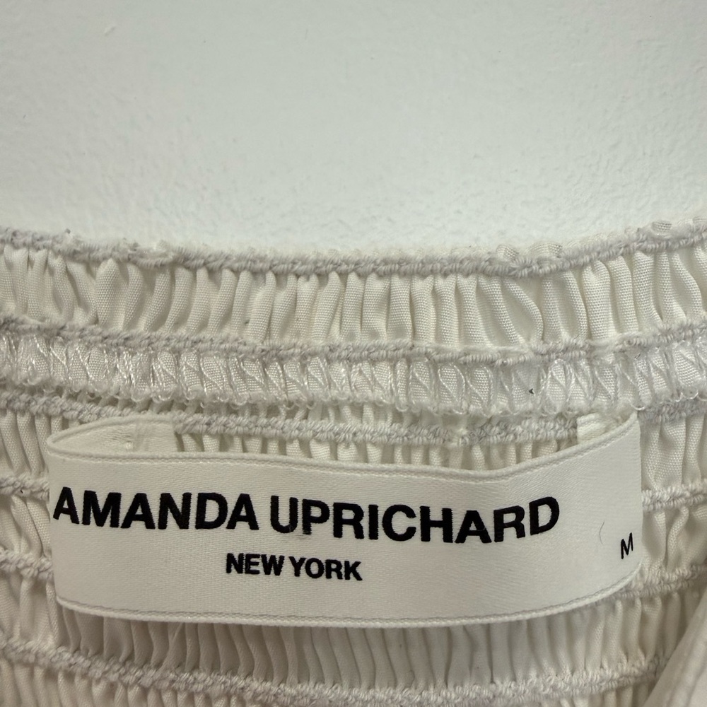 Amanda Uprichard White Mini Dress with Puff Sleeves - Picture 10 of 10